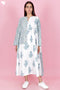 Cambric Cotton Dress  In Floral Block Print